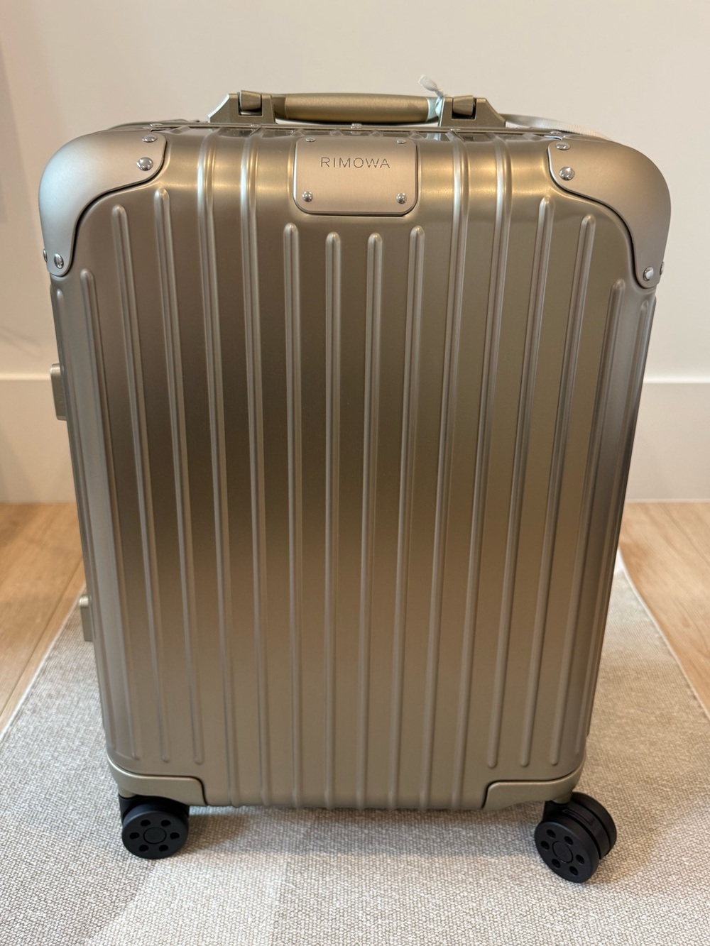 NWT Rimowa Titanium Original Cabin Suitcase Luggage - Aluminum Carry-On